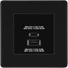 BG Screwless Matt Black 45W USB Wall Socket Euro Module USB-A & C - Black Insert by British General (BG-FFBEMS2+EMUSBAC45B)
