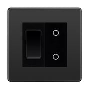 BG Evolve Black Chrome Custom Switch 1x 2 Way Switch 1x Master Touch Dimmer by British General (EVOLVE-BC-2G-1x-2WAY-SWITCH-1x-MTD-BI)