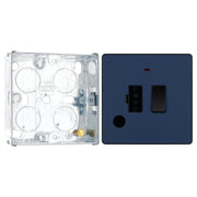 BG Evolve Matt Blue 13A Flex Outlet Neon Switched Fused Connection Unit PCDDB52B with 25mm Steel Back Box