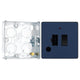 BG Evolve Matt Blue 13A Flex Outlet Neon Switched Fused Connection Unit PCDDB52B with 25mm Steel Back Box