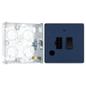 BG Evolve Matt Blue 13A Flex Outlet Neon Switched Fused Connection Unit PCDDB52B with 25mm Steel Back Box