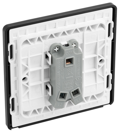 BG PCDSB12B Satin Brass Evolve 1 Gang 20A 16AX 2 Way Light Switch - Black Insert