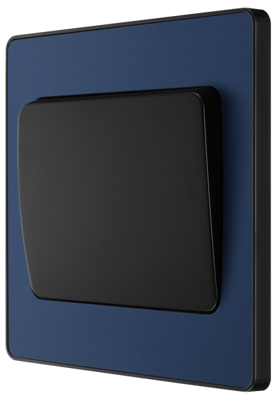 PCDDB12WB Side - This Evolve Matt Blue 20A 16AX single light switch from British General will operate one light in a room. The 2 way switching allows a second switch to be added to the circuit to operate the same light from another location (e.g. at the top and bottom of the stairs). 