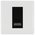 BG White Moulded Single Master Telephone Socket, Screw Terminal - Black Inserts