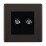 BG Screwless Black Nickel Double Satellite Socket FBN642B by British General (BG-FBN642B)