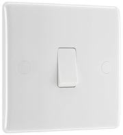 BG 811 Moulded Round Edge | White | 1 Gang 10AX 1 Way Plate Switch by British General (BG-811)