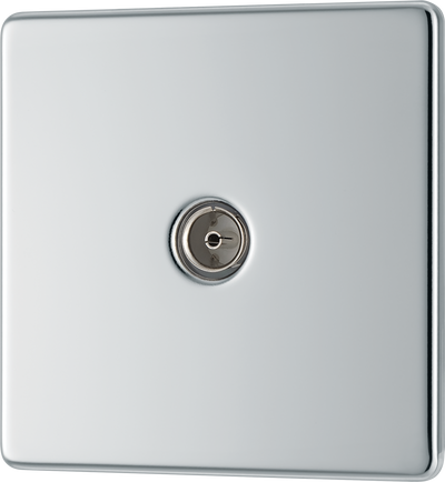 BG FPC60 Nexus Screwless Flat-Plate Single Coaxial TV Outlet Polished Chrome