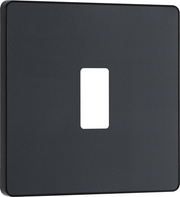 BG RPCDMG1B Evolve Grid Matt Grey 1 Module Square Front Plate - Black Trim by British General (BG-RPCDMG1B-Shopify-SA_1)