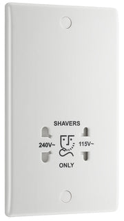 BG 820 Moulded Round Edge | White | 115-230V Dual Voltage Shaver Socket by British General (BG-820)