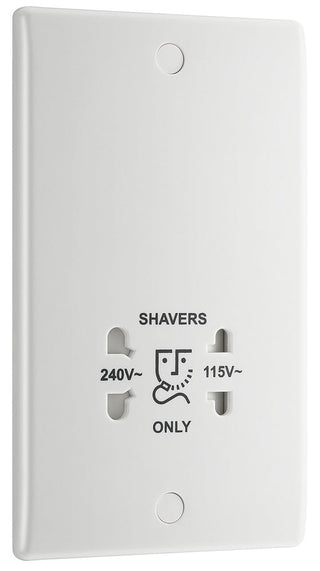 BG 820 Moulded Round Edge | White | 115-230V Dual Voltage Shaver Socket by British General (BG-820)