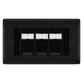 BG Nexus Matt Black 3 Gang RJ45 Cat5e Data Socket Black Inserts