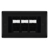 BG Nexus Matt Black 3 Gang RJ45 Cat5e Data Socket Black Inserts by British General (BG-NFBRJ453C5EB)
