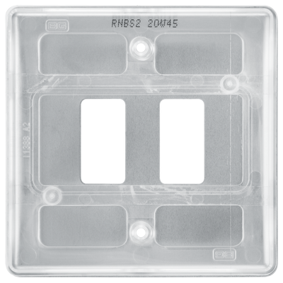 BG RNBS2 Nexus Grid Brushed Steel 2 Module Front Plate