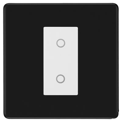 BG Nexus Screwless Matt Black Single Master Touch Dimmer Switch - White Insert by British General (BG-EMTDMW+FFBEMS1)