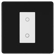 BG Nexus Screwless Matt Black Single Master Touch Dimmer Switch - White Insert by British General (BG-EMTDMW+FFBEMS1)