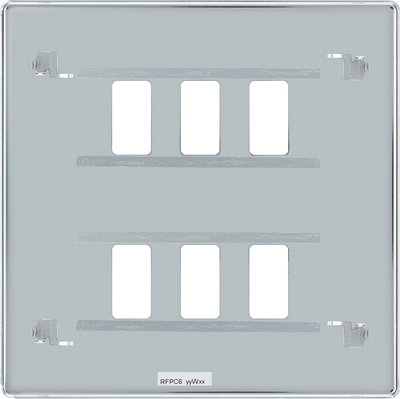 BG RFPC6 Nexus Screwless Grid Polished Chrome 6 Module Front Plate