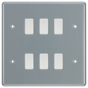 BG Metal Clad 6 Gang Intermediate Light Switch Custom Grid