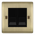 BG Nexus Antique Brass Double IDC Secondary Telephone Socket - Black Insert