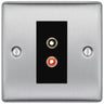 BG Nexus Brushed Steel Euro Module RCA X 2 Outlet NBSRCA2B by British General (BG-NBSRCA2B)