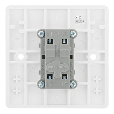 BG Nexus 1 Gang 20A 16AX Intermediate Light Switch & 50mm Pattress Back Box