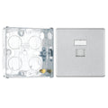 BG Screwless Brushed Steel 1 Gang RJ45 Single Data Outlet FBSRJ451 with 25mm Steel Back Box