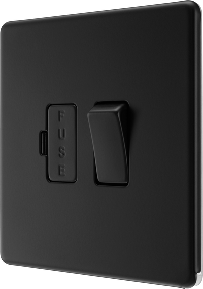 BG Nexus Matt Black Switched Fused Spur Connection Unit FFB50 by British General (BG-FFB50-1)