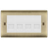 BG Nexus Antique Brass 4 Gang IDC Secondary Telephone Socket - White Insert by British General (BG-NABBTS4W)