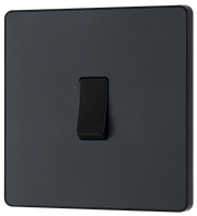 BG Evolve PCDMG13B Matt Grey 1 Gang 20A 16AX Light Switch-Black Insert by British General (BG-PCDMG13B-Shopify-SA_1)