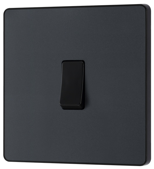  PCDMG13B Front - This Evolve Matt Grey 20A 16AX intermediate light switch from British General should be used as the middle switch when you need to operate one light from 3 different locations, such as either end of a hallway and at the top of the stairs.