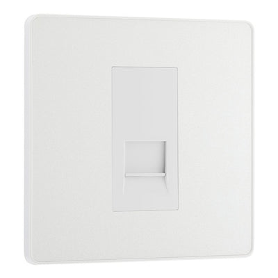BG Evolve Pearlescent White 1 Gang Secondary Telephone Socket PCDCLBTS1W with 35mm Steel Back Box