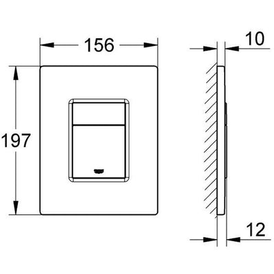 Grohe Skate Cosmo Vertical & Horizontal Installation Flush Plate - Phantom Black