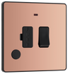 BG Evolve PCDCP52B Polished Copper 13A Flex Outlet Neon Switched Fused Spur Unit - Black Insert by British General (BG-PCDCP52B-Shopify-SA_1)