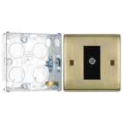 BG Nexus Antique Brass Single Satellite Socket NAB64 with 25mm Steel Back Box by British General (BG-NAB64+HGS02)