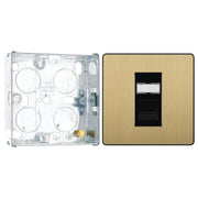 BG Evolve Satin Brass RJ45 Cat6 Single Data Outlet PCDSBRJ451B with 25mm Steel Back Box