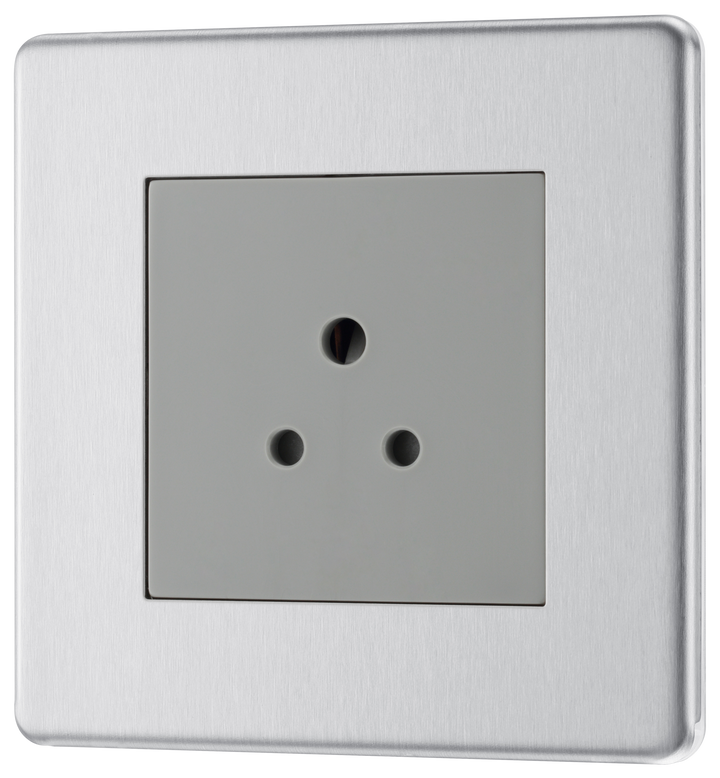 FBS28G Front - This 2A round pin socket from British General can be used to connect low power appliances and can be used to connect lamps to a lighting circuit.