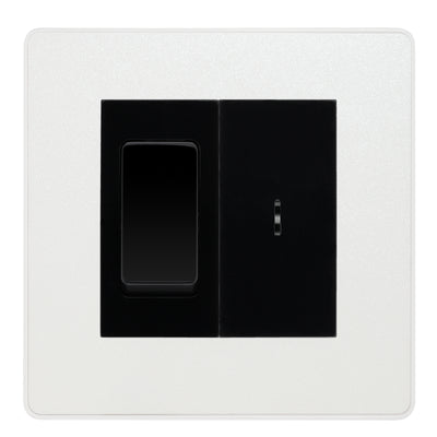 BG Evolve Pearlescent White 2 Way Single Pole Key Switch with 2 Way Single Pole Switch, Key Included - Black Insert
