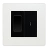 BG Evolve Pearlescent White 2 Way Single Pole Key Switch with 2 Way Single Pole Switch, Key Included - Black Insert