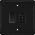 BG Nexus Matt Black 2 Gang Emergency Key Switch with 2 Way Single Pole Switch