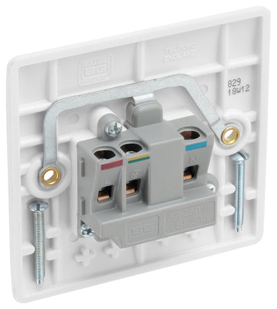 BG 829 Moulded Round Edge | White | 1 Gang 5A Unswitched Round Pin Socket by British General (BG-829)