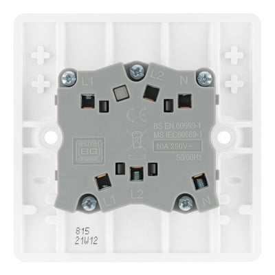 BG Nexus 3 Pole Fan Isolator Switch 10AX White & 32mm Pattress Back Box