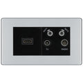 BG Screwless Polished Chrome 4G Faceplate with HDMI + TV/FM/SAT Module - Black