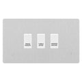 BG Evolve Brushed Steel Custom Appliance Grid Switch 3 Gang Screwless