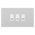 BG Evolve Brushed Steel Custom Appliance Grid Switch 3 Gang Screwless
