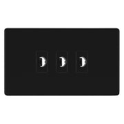 BG Nexus Screwless Matt Black 3 Gang Flex Outlet Socket by British General (BG-SCL-MB-3G-FLEX-OUTLET-SOCKET)