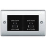 BG Polished Chrome 4G Faceplate with 45W USB A+C Charger Modules – Black Insert by British General (BG-NPCEMR4+EMUSBAC45B)