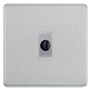 BG Nexus Screwless Brushed Steel Flex Outlet FBSFLEX by British General (BG-SCREWLESS-BRUSHED-STEEL-1GANG-FLEX-OU)