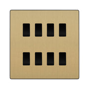 BG Evolve Satin Brass 8 Gang Custom Grid Light Switch by British General (BG-Evolve-SB-8G-CUSTOM-LIGHT-SWITCH)