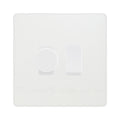 BG Evolve Pearlescent White 2 Gang Light Switch 1x Trailing Edge LED Dimmer 1x 2 Way Custom Switch