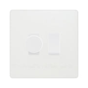 BG Evolve Pearlescent White 2 Gang Light Switch 1x Trailing Edge LED Dimmer 1x 2 Way Custom Switch by British General (Evolve-PW-CUSTOM-2GANG-1x-DIMMER-1x-2WAY)