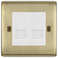 BG Nexus Antique Brass Double RJ11 Telephone Socket NABRJ112 - White Insert